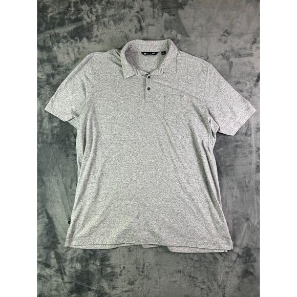 Travis Mathew Polo Shirt XXL Heather Gray‎ Performance Blend Golf Casual - Picture 1 of 9